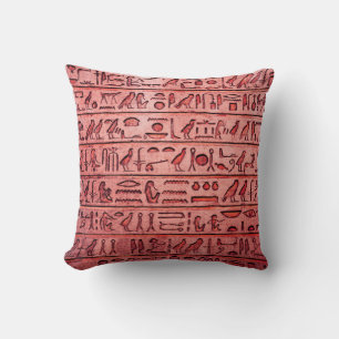 Alte ägyptische Hieroglyphen - Roter Platz Pillow Kissen