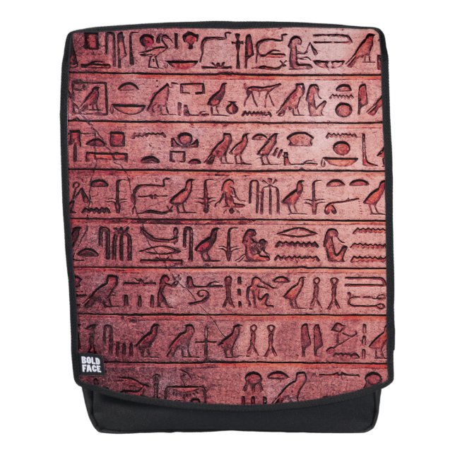 Alte ägyptische Hieroglyphen Roter Rucksack (Vorderseite)