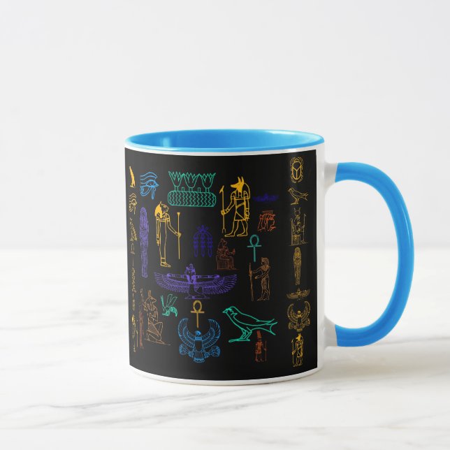 Alte ägyptische Hieroglyphen & Symbole Tasse (Rechts)