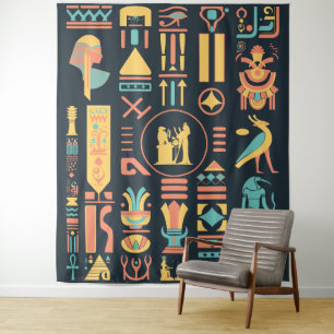 Alte ägyptische Hieroglyphen Wandteppich