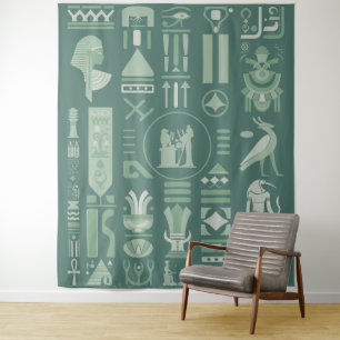 Alte ägyptische Hieroglyphen Wandteppich