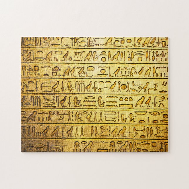 Alte ägyptische Hieroglyphen Yellow Jigsaw Puzzle (Horizontal)