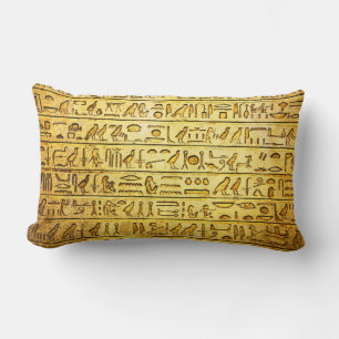Alte ägyptische Hieroglyphen Yellow Lumbar Pillow Lendenkissen
