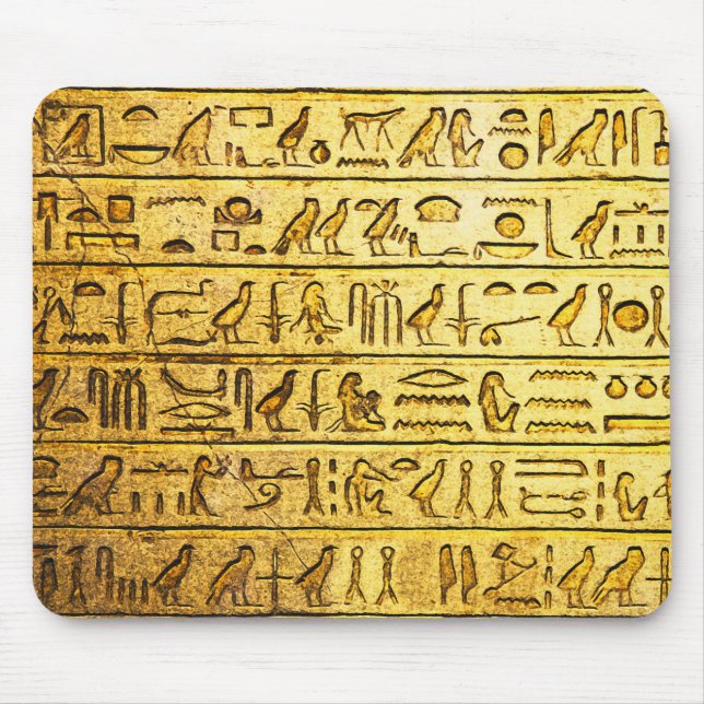 Alte ägyptische Hieroglyphen Yellow Mouse Pad Mousepad (Vorne)