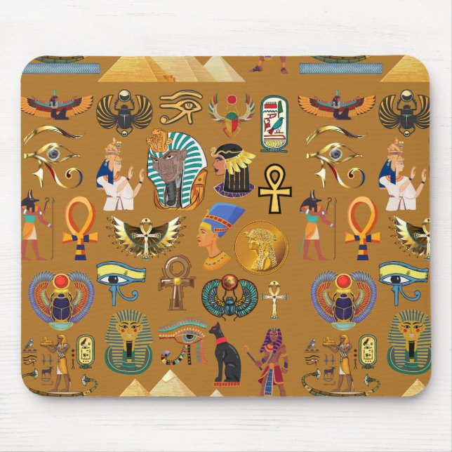 Alte ägyptische Hieroglyphie-Muster Hieroglyphi Mousepad (Vorne)