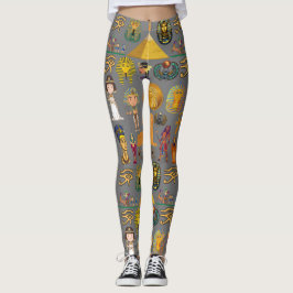 Alte ägyptische Hieroglyphie-Muster Pharao Leggings