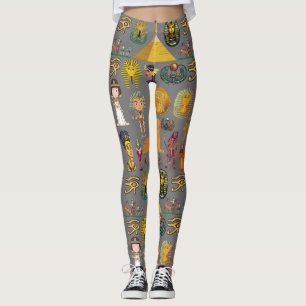 Alte ägyptische Hieroglyphie-Muster Pharao Leggings