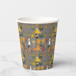 Alte ägyptische Hieroglyphie-Muster Pharao Pappbecher