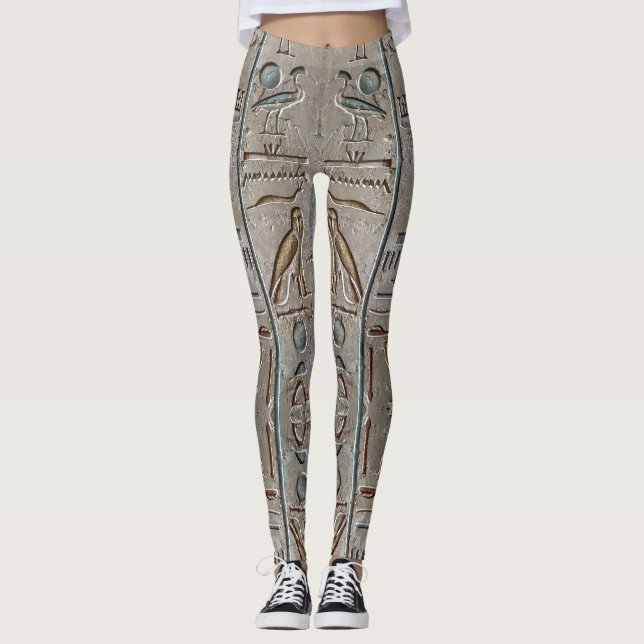Alte ägyptische Hieroglyphische Symbol Pharaohs Leggings (Vorderseite)
