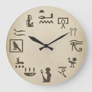 Alte ägyptische Hierogylphik Kunst Große Wanduhr
