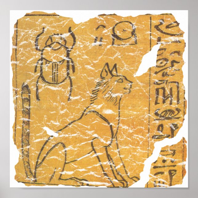 Alte ägyptische Katze und Tuchfisch Poster (Vorne)