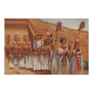 Alte ägyptische königliche Prozession Abu Simbel K Poster