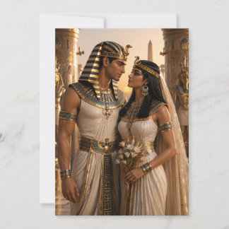 Alte ägyptische Königsfürsten Pharao Paar Hochzeit Dankeskarte