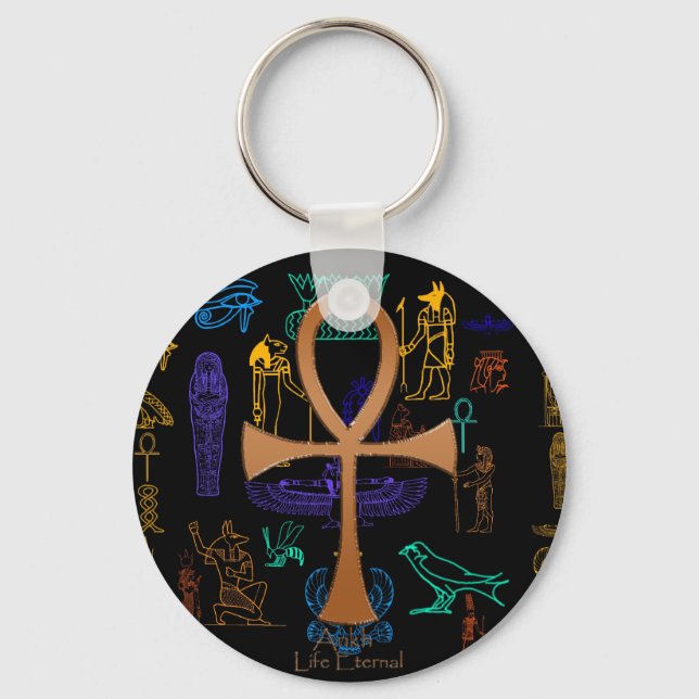 Alte ägyptische Kunstsymbole & Copper Ankh Schlüsselanhänger (Vorderseite)