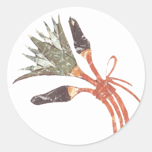 Alte ägyptische Lotus Blume & Buds Runder Aufkleber (Vorderseite)