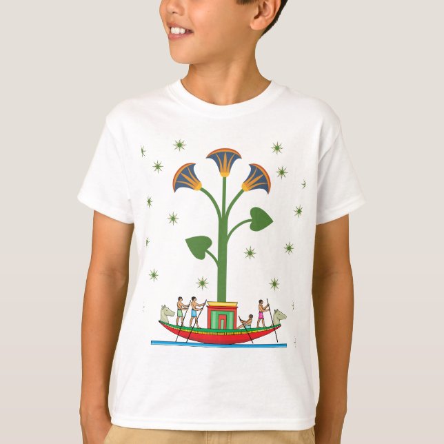 "Alte ägyptische Lotusboot-Kunst  T-Shirt (Vorderseite)