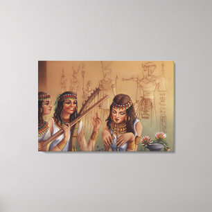 Alte ägyptische Musiker Fine Art Foam Board Leinwanddruck