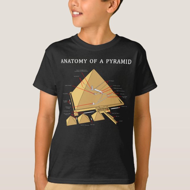 Alte ägyptische Pyramide-Anatomie-Archäologie T-Shirt (Vorderseite)