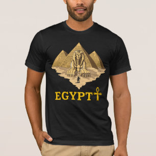 Alte ägyptische Pyramide-Sphinx-heilige Geometrie T-Shirt