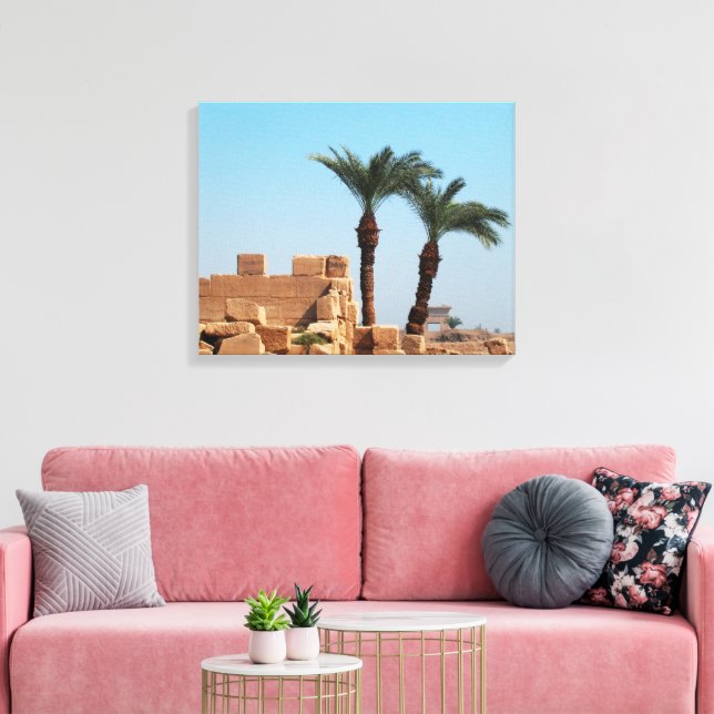 Alte ägyptische Ruinen mit Palmen Leinwand (Insitu (Wohnzimmer))