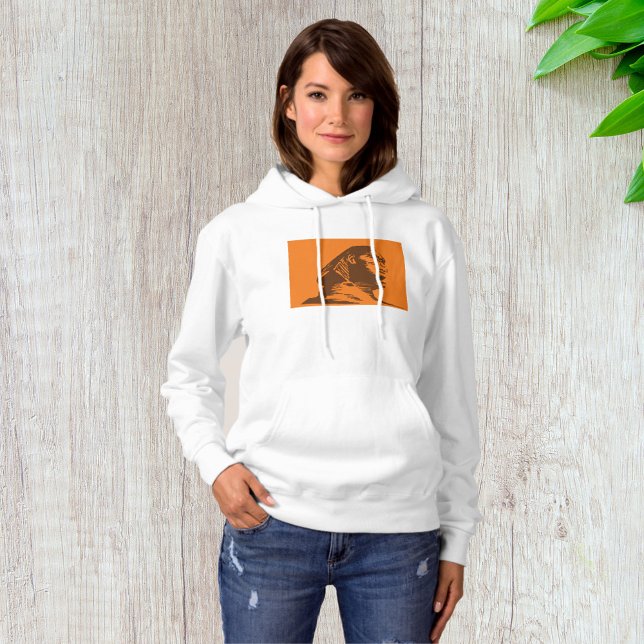 Alte ägyptische Sphinx fett Orange und Braun Hoodie (Von Creator hochgeladen)