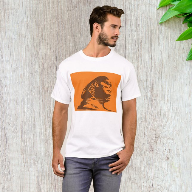 Alte ägyptische Sphinx fett Orange und Braun T-Shirt (Von Creator hochgeladen)