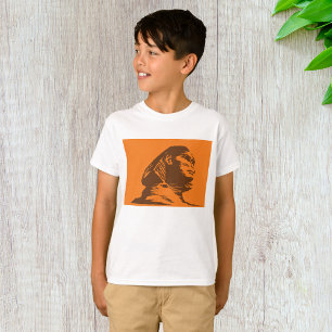 Alte ägyptische Sphinx fett Orange und Braun T-Shirt