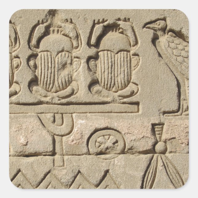 Alte ägyptische Symbole Quadratischer Aufkleber (Vorderseite)