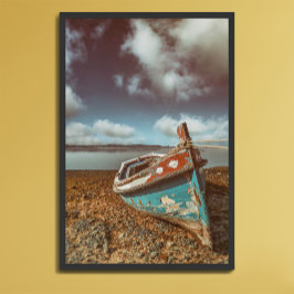 Alte Aiola. Traditionelles portugiesisches Boot am Poster