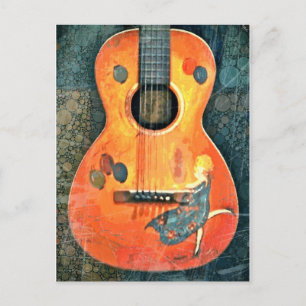 Alte Akustikgitarren-Postkarte Postkarte