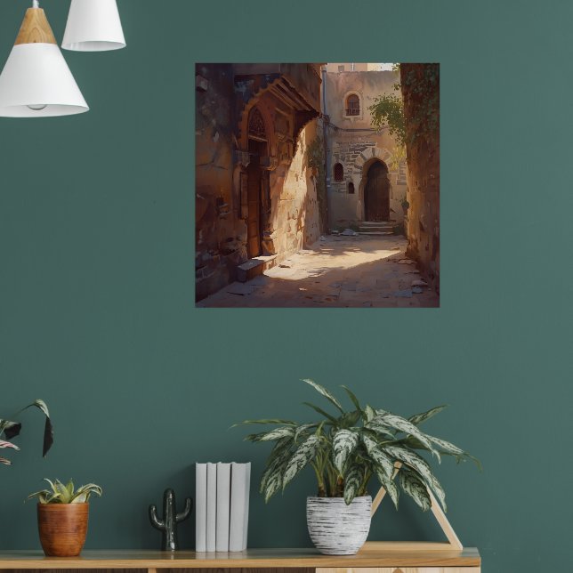 Alte Allee - Sunlit Old World Passage Print Poster (Wohnzimmer 1)