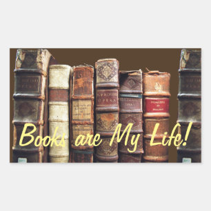 Alte alte Bücher Vintage Gräber Rechteckiger Aufkleber