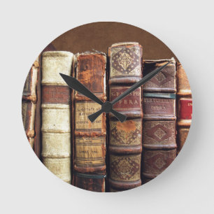 Alte alte Bücher Vintage Gräber Runde Wanduhr
