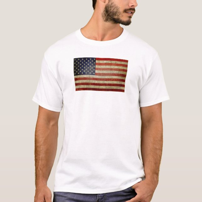 Alte amerikanische Flagge T-Shirt (Vorderseite)