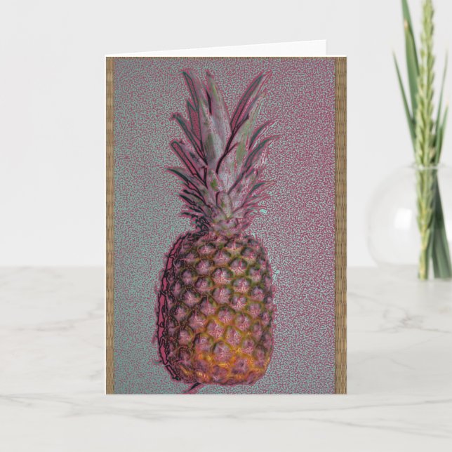 Alte Ananas-Grußkarte Karte (Vorderseite)