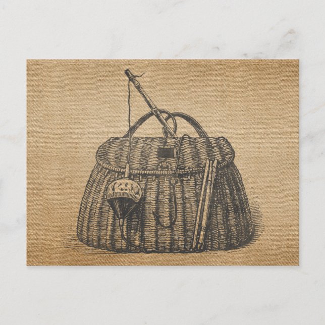 Alte Angelköder-Box Postkarte (Vorderseite)