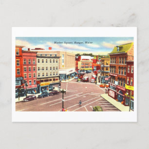 Alte Ansicht des Marktplatzes in Bangor, Maine, Postkarte