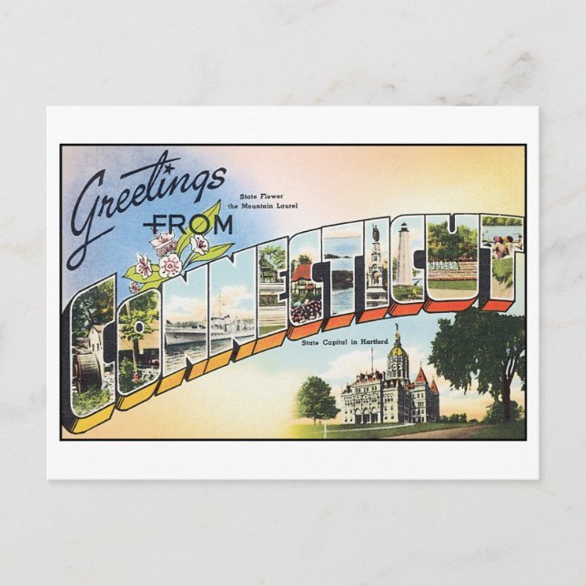 Alte Ansichtskarte aus Connecticut Postkarte (Vorderseite)