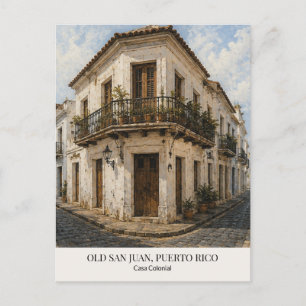 Alte Ansichtskarte von San Juan – Casa Colonial, P Postkarte