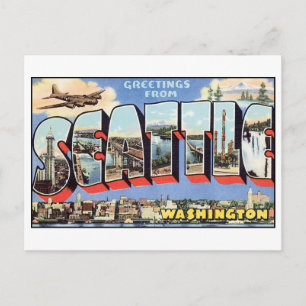 Alte Ansichtskarte von Seattle Postkarte