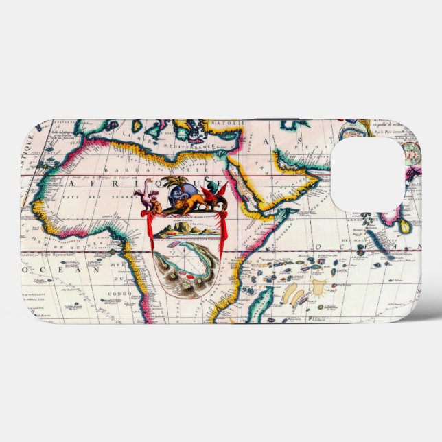 Alte antike Karte Afrikas von 1687 Case-Mate iPhone Hülle (Rückseite (Horizontal))