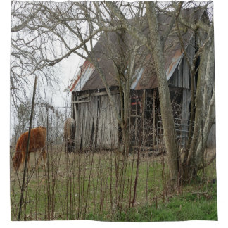 Alte antike Scheune Duschvorhang