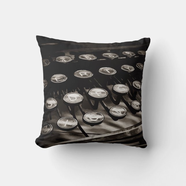 Alte antike Schreibmaschine befestigt Kissen (Vorderseite)