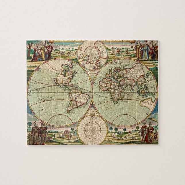 Alte Antike Vintage Allgemeine Karte der Welt Puzzle (Horizontal)