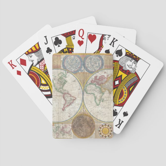 Alte Antike Vintage Allgemeine Karte der Welt Spielkarten (Rückseite)