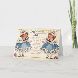 Alte antike Vintage glückliche Ostern-Wunschgrüße Feiertagskarte