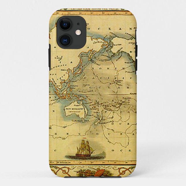 Alte antike Weltkarte Case-Mate iPhone Hülle (Rückseite)