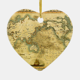 Alte antike Weltkarte Keramikornament