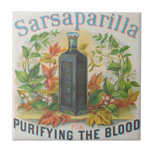 Alte Anzeige für Ayer's Sarsaparilla. Fliese