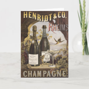 Alte Anzeige für Henriot & Co. Rheims Champagner Karte